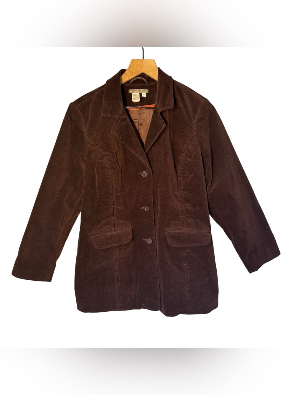 ISABELLA BIRD Women’s Velour Mid Length Button Front Chore Jacket Sz MP